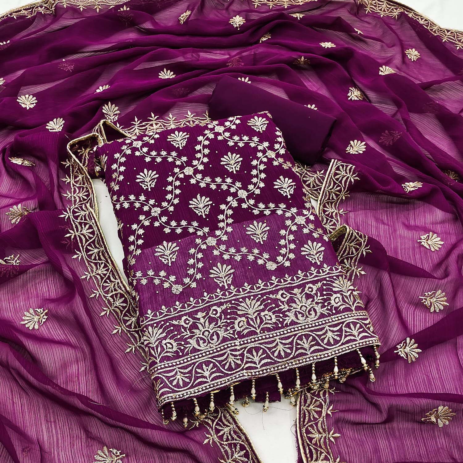 DS Designer Suit Zomato Silk Heavy Non Catalog Dress Material